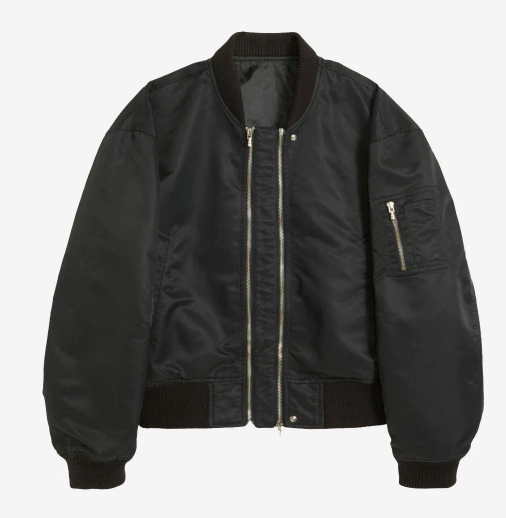 STU Double Way Short Bomber Black (L)